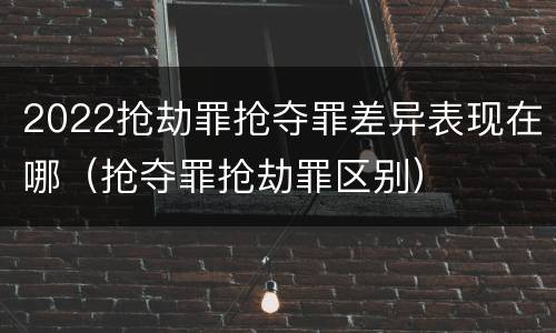 2022抢劫罪抢夺罪差异表现在哪（抢夺罪抢劫罪区别）