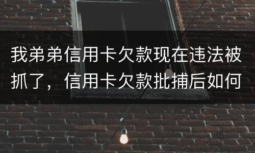 我弟弟信用卡欠款现在违法被抓了，信用卡欠款批捕后如何偿还