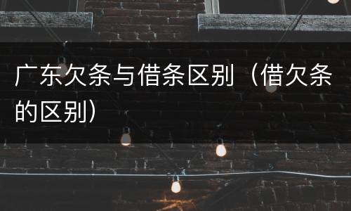 广东欠条与借条区别（借欠条的区别）