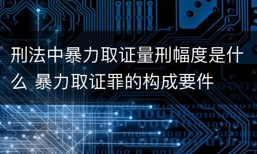 刑法中暴力取证量刑幅度是什么 暴力取证罪的构成要件