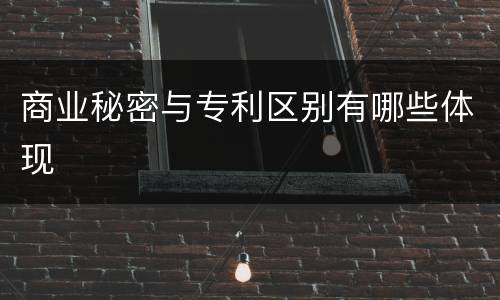 商业秘密与专利区别有哪些体现
