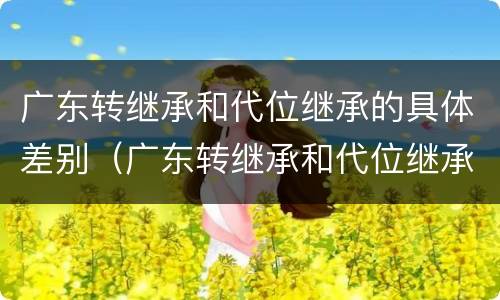 广东转继承和代位继承的具体差别（广东转继承和代位继承的具体差别有哪些）