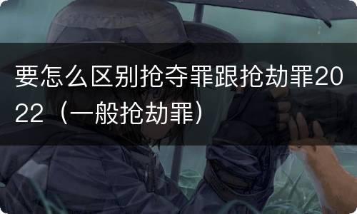 要怎么区别抢夺罪跟抢劫罪2022（一般抢劫罪）