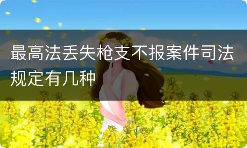 最高法丢失枪支不报案件司法规定有几种