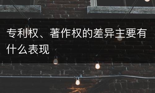 专利权、著作权的差异主要有什么表现