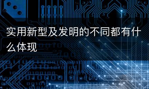 实用新型及发明的不同都有什么体现