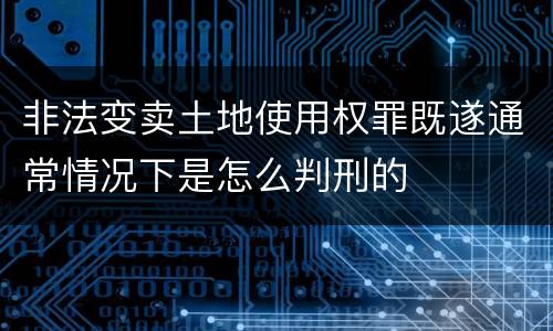 非法变卖土地使用权罪既遂通常情况下是怎么判刑的