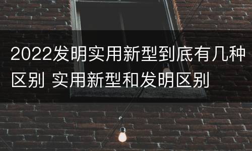 2022发明实用新型到底有几种区别 实用新型和发明区别