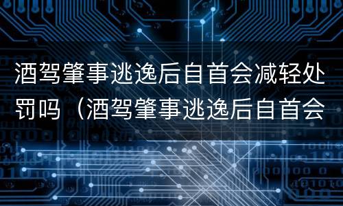 酒驾肇事逃逸后自首会减轻处罚吗（酒驾肇事逃逸后自首会减轻处罚吗知乎）