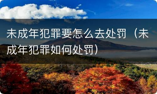 未成年犯罪要怎么去处罚（未成年犯罪如何处罚）