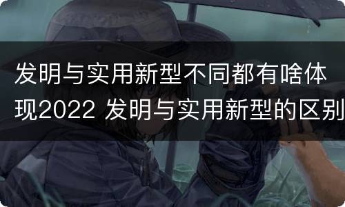 发明与实用新型不同都有啥体现2022 发明与实用新型的区别有