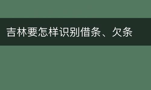 吉林要怎样识别借条、欠条