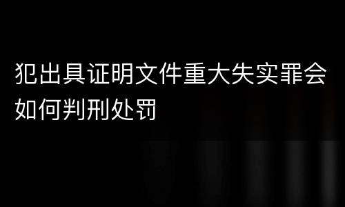 犯出具证明文件重大失实罪会如何判刑处罚