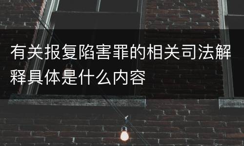 有关报复陷害罪的相关司法解释具体是什么内容