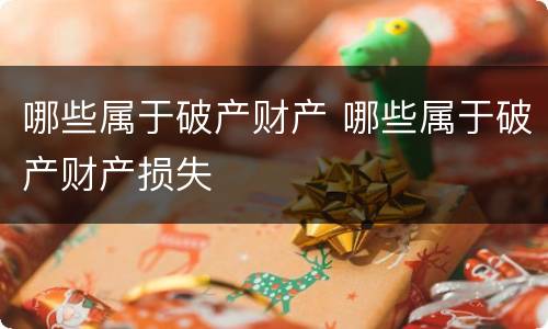 哪些属于破产财产 哪些属于破产财产损失
