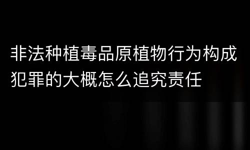 非法种植毒品原植物行为构成犯罪的大概怎么追究责任