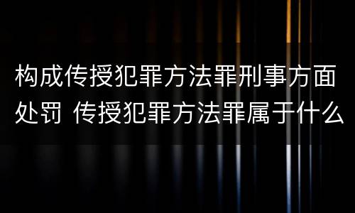 构成传授犯罪方法罪刑事方面处罚 传授犯罪方法罪属于什么罪