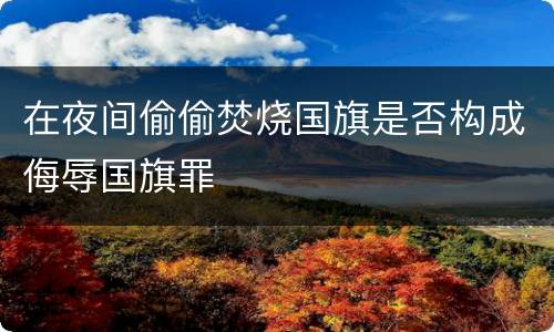 在夜间偷偷焚烧国旗是否构成侮辱国旗罪