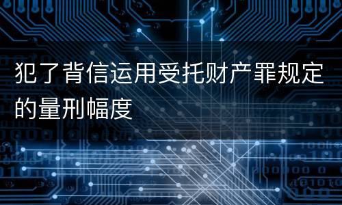 犯了背信运用受托财产罪规定的量刑幅度