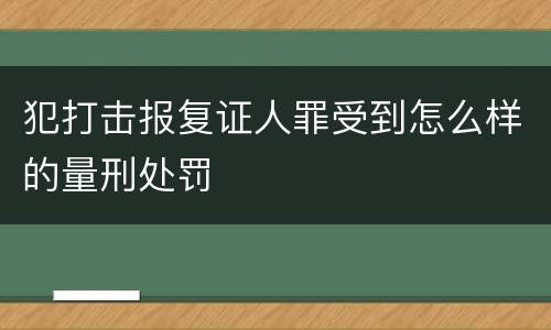 犯打击报复证人罪受到怎么样的量刑处罚