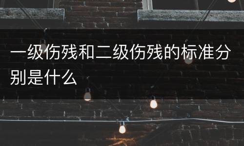 一级伤残和二级伤残的标准分别是什么