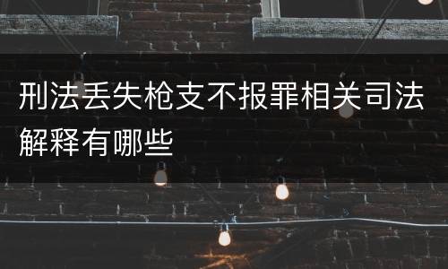刑法丢失枪支不报罪相关司法解释有哪些