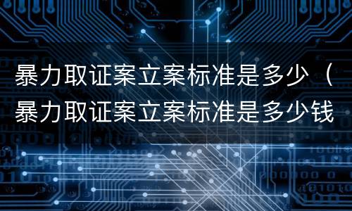 暴力取证案立案标准是多少（暴力取证案立案标准是多少钱）