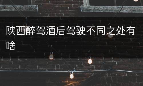 陕西醉驾酒后驾驶不同之处有啥