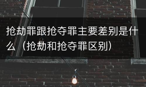 抢劫罪跟抢夺罪主要差别是什么（抢劫和抢夺罪区别）