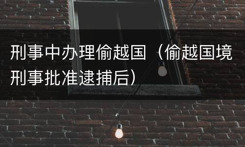 刑事中办理偷越国（偷越国境刑事批准逮捕后）