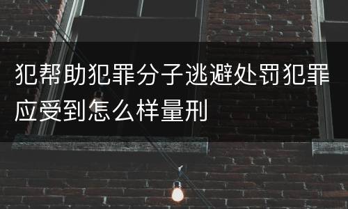 犯帮助犯罪分子逃避处罚犯罪应受到怎么样量刑