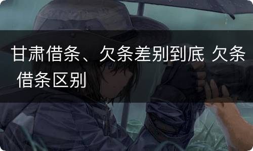 甘肃借条、欠条差别到底 欠条 借条区别