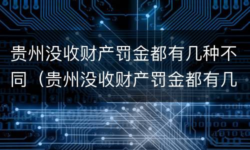 贵州没收财产罚金都有几种不同（贵州没收财产罚金都有几种不同情况）