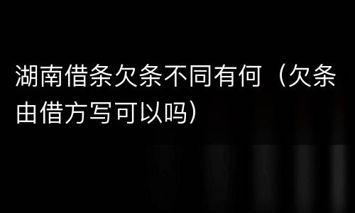 湖南借条欠条不同有何（欠条由借方写可以吗）