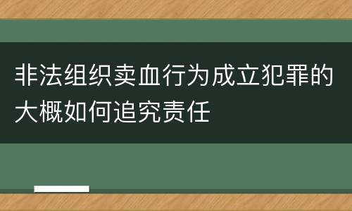 非法组织卖血行为成立犯罪的大概如何追究责任