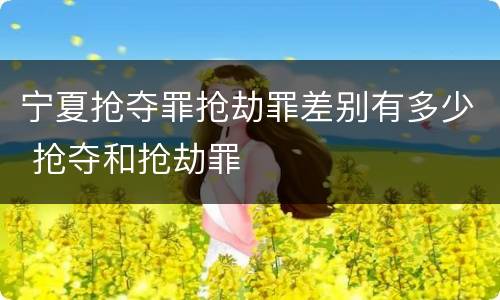 宁夏抢夺罪抢劫罪差别有多少 抢夺和抢劫罪