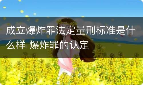 成立爆炸罪法定量刑标准是什么样 爆炸罪的认定