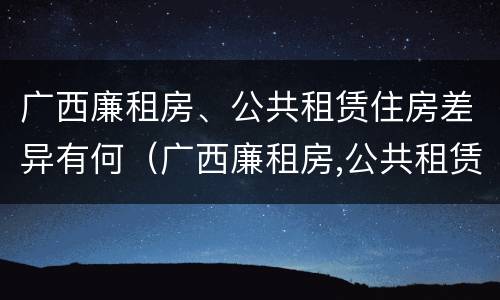 广西廉租房、公共租赁住房差异有何（广西廉租房,公共租赁住房差异有何规定）