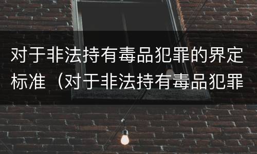 对于非法持有毒品犯罪的界定标准（对于非法持有毒品犯罪的界定标准是）
