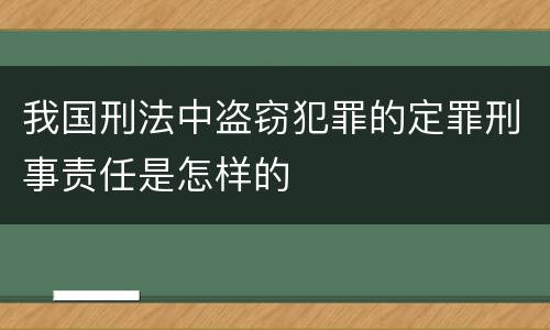 我国刑法中盗窃犯罪的定罪刑事责任是怎样的