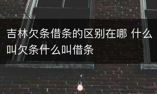 吉林欠条借条的区别在哪 什么叫欠条什么叫借条