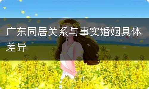 广东同居关系与事实婚姻具体差异