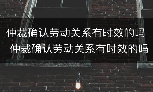 仲裁确认劳动关系有时效的吗 仲裁确认劳动关系有时效的吗怎么办