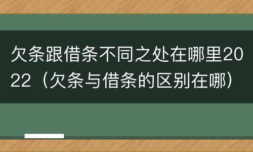 欠条跟借条不同之处在哪里2022（欠条与借条的区别在哪）