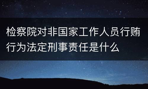 检察院对非国家工作人员行贿行为法定刑事责任是什么