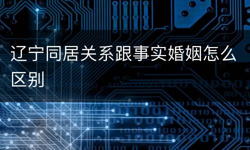 辽宁同居关系跟事实婚姻怎么区别