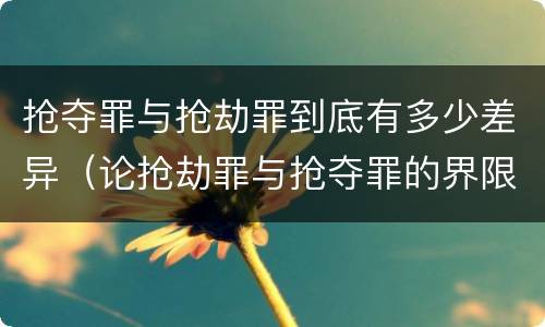 抢夺罪与抢劫罪到底有多少差异（论抢劫罪与抢夺罪的界限）