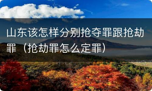 山东该怎样分别抢夺罪跟抢劫罪（抢劫罪怎么定罪）