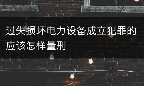 过失损坏电力设备成立犯罪的应该怎样量刑