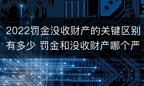 2022罚金没收财产的关键区别有多少 罚金和没收财产哪个严重